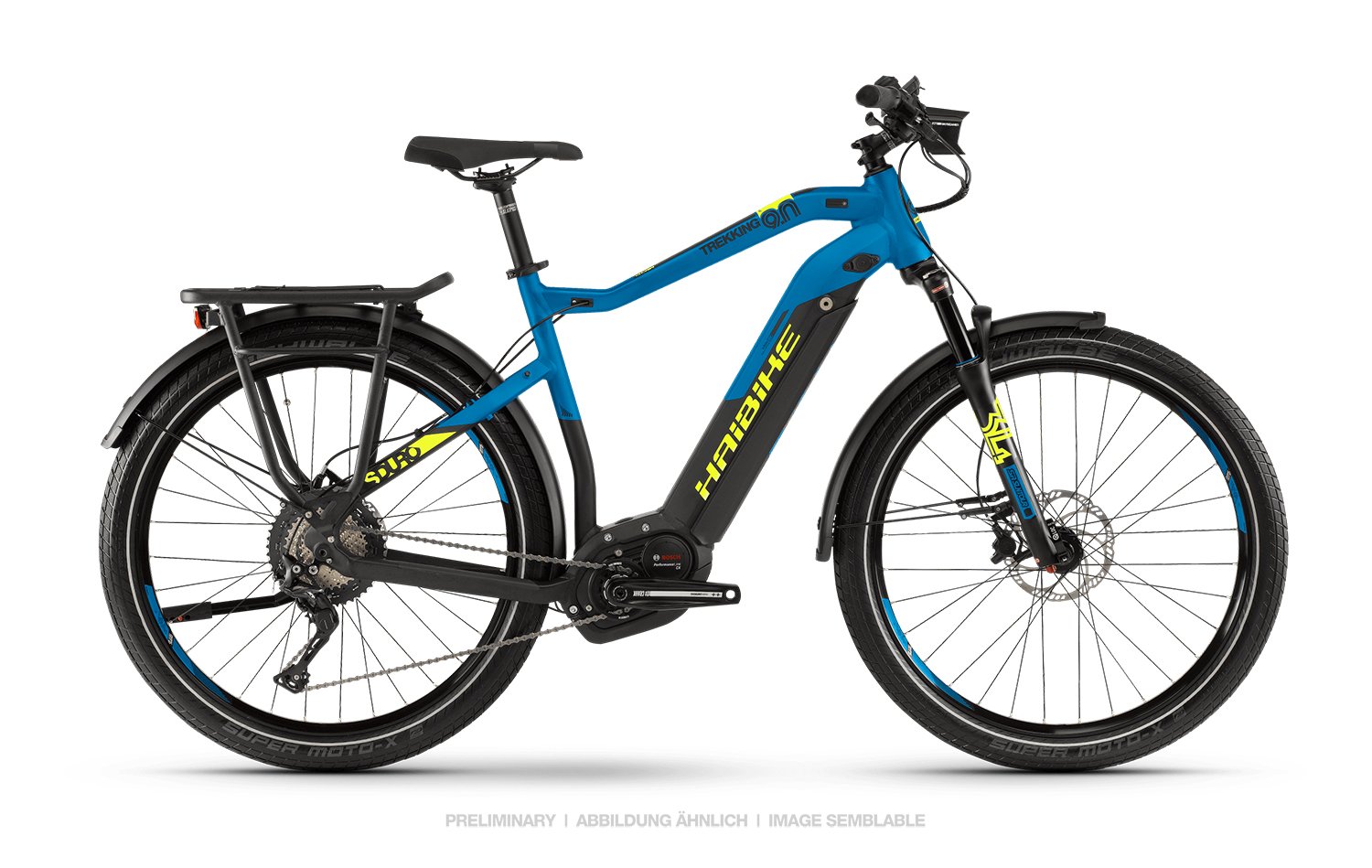 haibike sduro trekking 9.0 pedelec e-bike fahrrad schwarz blau gelb
