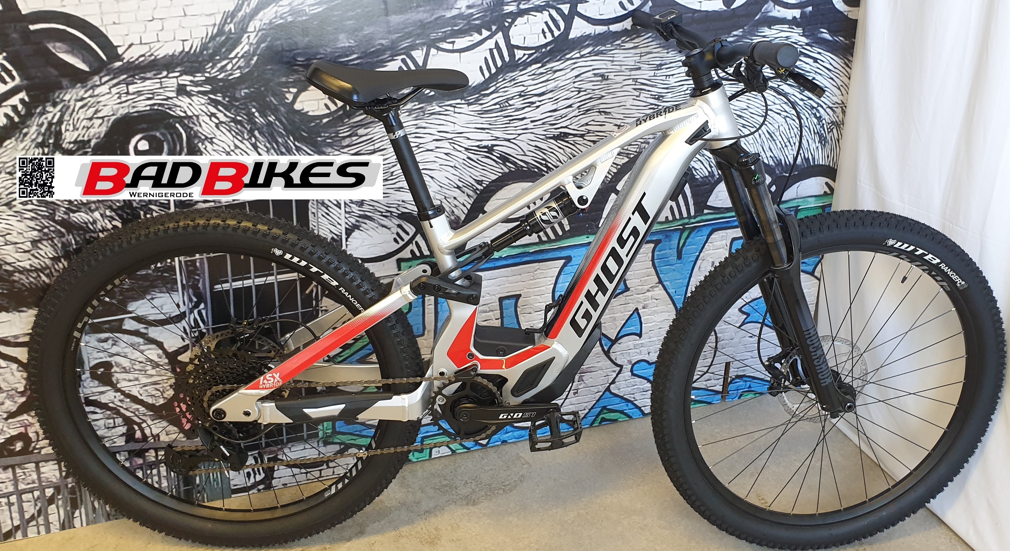 Ghost Hybride ASX Base 160 Bosch Elektro Fahrrad 2021 Silver/Black/Red XL/51cm Ghost Hybride ASX Base 160 Bosch Elektro Fahrrad 2021 Silver/Black/Red XL/51cm