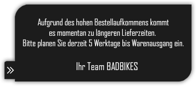 Aufgrund des hohen Bestellaufkommens kommt es momentan zu längeren Lieferzeiten. Bitte planen Sie derzeit 5 Werktage bis Warenausgang ein.