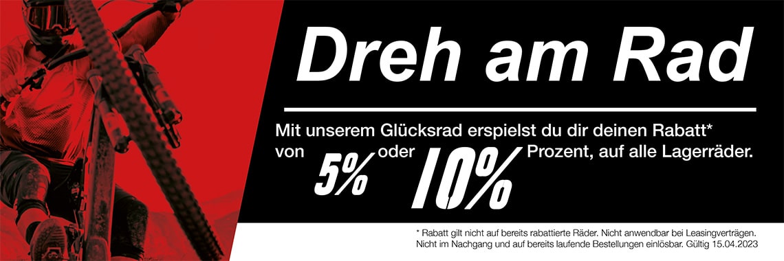 Erspiel dir 5% oder 10% Rabatt auf alle lagernden Räder*